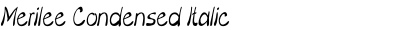 Merilee Condensed Italic